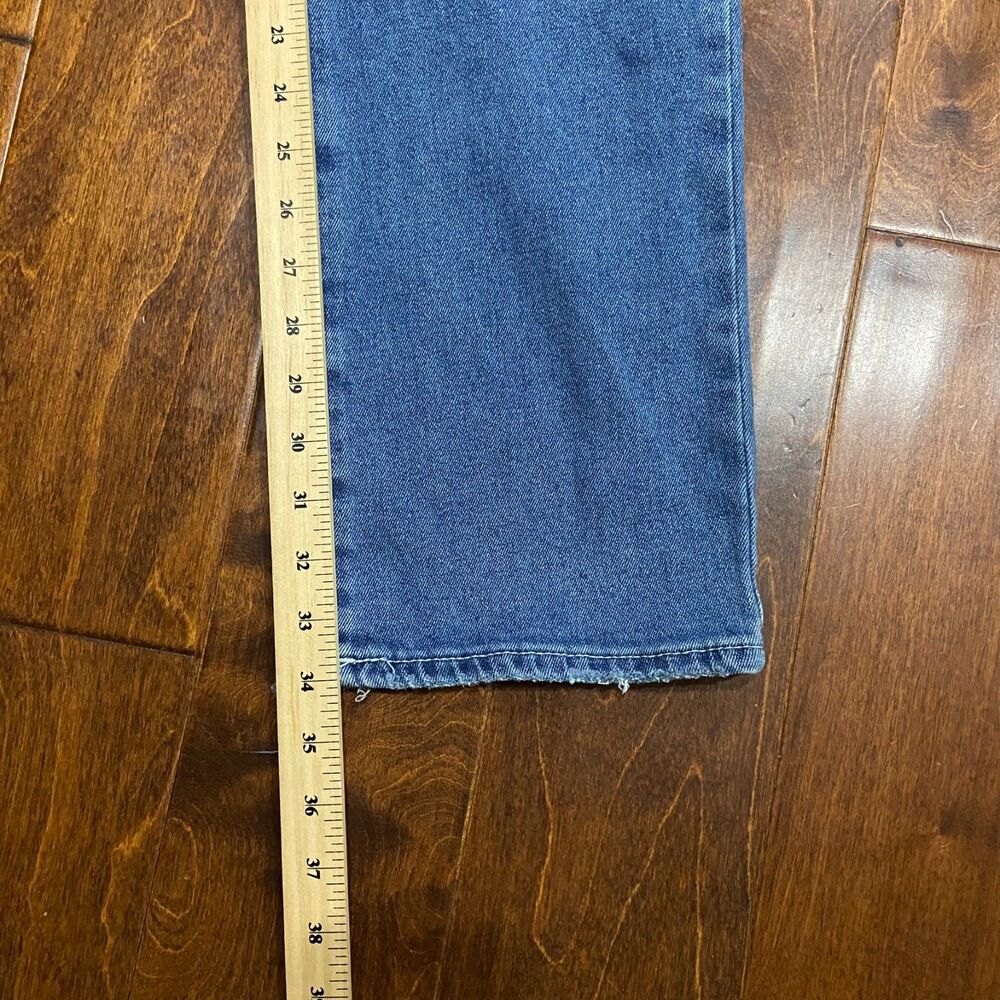True Religion Ricky Relaxed Straight Leg Flap Pocket Denim Blue Jeans Womens 34 - Picture 7 of 10